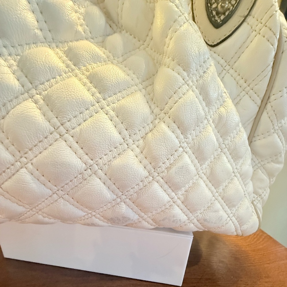 Marc Jacobs White Leather Quilted Large Stam bag w/Snakeskin MSRP$1,495 dustbag - Picture 5 of 13